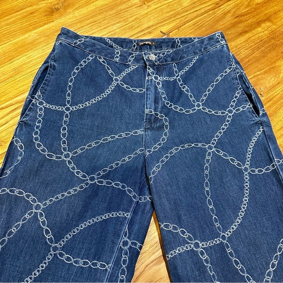 J.McLaughlin Women’s Everly Bashford Chain Wide Leg Jean Blue Trouser Style 4 - Picture 10 of 14